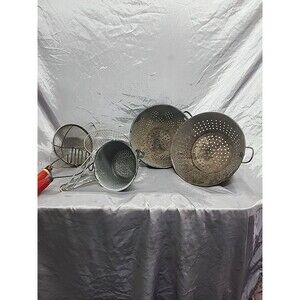 anitque  vintage Kitchen tools and collanders lot of 6